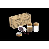 Set de 3 pots en verre avec couvercle bambou 75 ml - Visuel 2